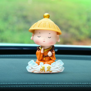 High-end car ornaments: creative little monk and peace deer car decorations a complete collection of new high-end car accessories