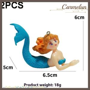 [Carmelun] 2PCS Aquarium Suspension Mermaid Figurine Ornament Beautiful Mermaid Fish Tank Desk Decoration Crafts For Aquarium Landscaping