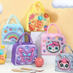SYRUPSHADDOCKING 3D Childrens Lunch Box Bag Thickened Cartoon Fresh Storage Bag  Cool Storage Thermal Insulation Bag For Kids
