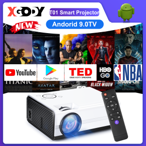 XGODY T01 Smart Projector 6000 Lumens Ultra HD 4K Wifi Theater Bluetooth Portable Projector for Home Theater Support Android Screen Mirroring Sync Display Free Shipping
