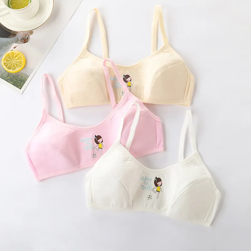 Teenager Bra Girl Cartoon Underwear Bra 9-16 Y Kid's Cotton Bra