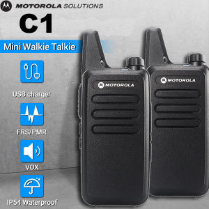 2Pcs Motorola Walkie Talkies C1 UHF 400-470MHz Marine High Frequency Long Range Two Way Radio 10KM