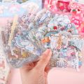 100PCS DIY Sanrio Cinnamon Kuromi Cute Stickers Transparent Cartoon Sticker Gift Box DIY Stationery Pencil Case Stickers. 