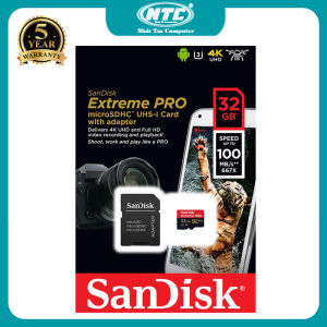 Thẻ nhớ MicroSDHC Sandisk Extreme Pro 32GB 667X A1 V30 UHS-I U3 đọc 100MB/s ghi 90MB/s - phù hợp flycam máy quay camera điện thoại máy game (Đen) Nhất Tín Computer