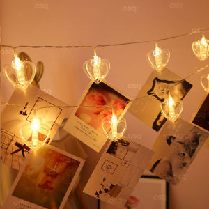 OSQ 10LED Battery Operated Hanging Photo Clips Fairy String Light For Room Birth & Surprise Decor