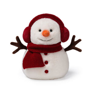 ≮1009≯McHugs Jolly Snowman with Red Scarf Plush A Cheery Christmas Gift and Decor