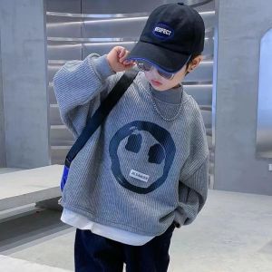 MEMAXK เสื้อสเวตเตอร์เด็ก เสื้อลำลอง เสื้อสเวตเตอร์แขนยาว เด็กผู้ชาย