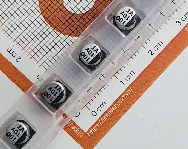 Tụ nhôm 100uF 10V 5.0x5.4mm (10 chiếc)