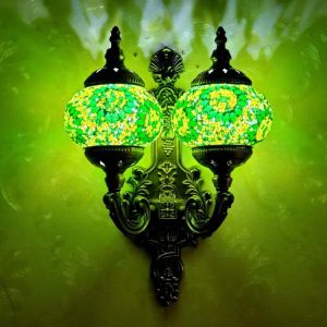 Two Heads Turkish Style Wall Lights Home Decoration Mediterranean Mosaic Wall Lamps Hand-made Lights