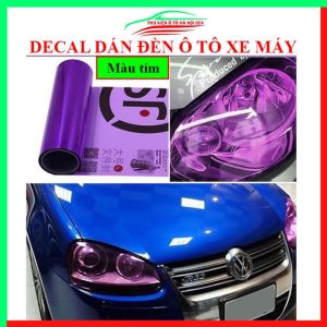 Phim decal dán chóa đèn ô tô xe máy màu tím 30x60cm film dán chống xước tạo màu trang trí xe cực đẹp