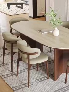[CozyNest ]Dining Table Set Marble Dining Table Travertine Dining Table And Chair Set For 4 Scratch Resistant