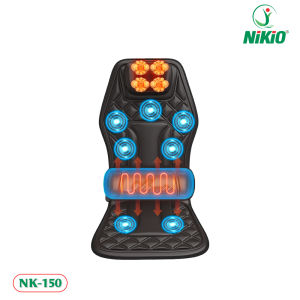 Ghế Đệm Massage Trên Ô Tô Và Tại Nhà Nikio NK-150 Con lăn Mát Xa 3D Kết Hợp Rung Và Nhiệt Sưởi Gối Đầu Matxa Độc Lập Đệm Khí Nâng Đỡ Lưng