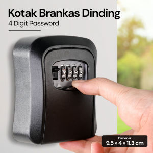 Kotak Brankas Tempat Penyimpan Kunci Dinding Di Luar Rumah / Safety Box 4 Digit Password Key Lock Box Wall Mount Outside