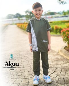 Setelan Baju Muslim Anak Koko Akwa Premium Lengan Pendek Stylish Modis Adem Nyaman Usia 2-12 Tahun
