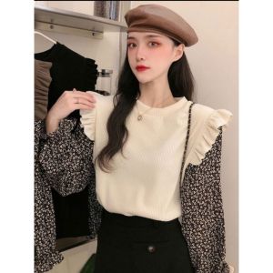 Moli Knit Top Import Atasan Blouse Rajut Combi Lengan Panjang