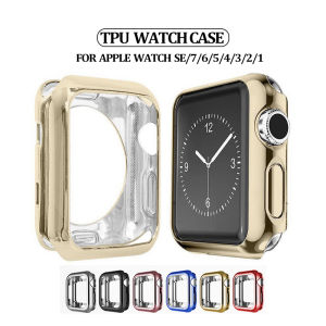 VUAERANG Watch Cover Case Compatible for Apple Watch SE/6/5/4 40mm 44mm Half Pack Electroplating TPU Multicolor Case for i Watch 3/2/1 42mm 38mm for Apple Watch 7 41mm 45mm