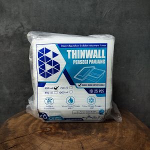 (ISI 25 PCS) Thinwall 500 ml Persegi Panjang / Kotak Makan plastik / Thinwall Rectangle 500ml