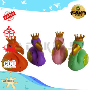 Mainan flamingo angsa tarik berjalan lampu led
