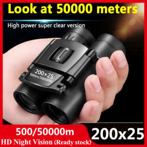 Teropong 200x25 Mini Portable Telescope - 50000m HD Zoom with Night Vision Folding Binoculars for Bird Watching/Hiking 双筒望远镜