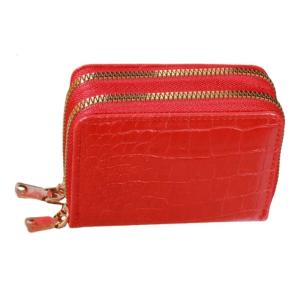 กระเป๋าสตางค์เนื้อลายนูนที่ทันสมัยกระเป๋าสตางค์สั้นหนัง PU ละเอียดอ่อนอุปกรณ์เสริมสำหรับใส่บัตรและ