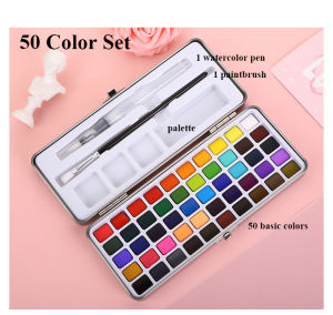 50/72/90/100 Colors Watercolor Paint Solid Glitter Watercolor Set Box Gouache Pigment Drawing Painting Art Supplies