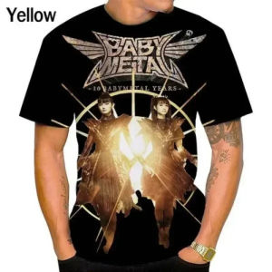 2024Gadis Jepun Heavy Metal Band BABYMETAL Cetakan 3D Baju T Uniseks Kasual Hip-Hop Punk Pakaian Atasan Lengan Pendek Bersaiz Besar Sejuk