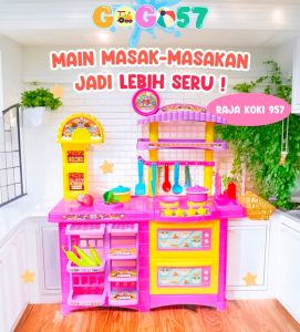 MAINAN MASAK MASAKAN KITCHEN SET JUMBO FITUR LAGU + SUARA MASAK RAJA KOKI 957