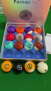 12A ลูกพูลคริสตัลทองแบบจีน 8 ลูก ขนาดใหญ่ตามมาตรฐาน ลูกพูลเรซิน