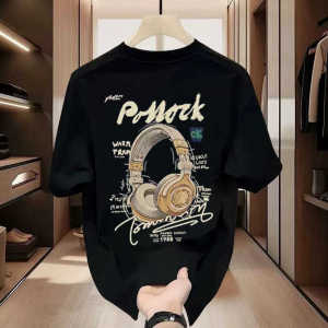 T-Shirt Wanita Lengan Pendek Couple - Desain Retro Amerika & Streetwear Korea 2025  Katun Tipis Bernapas Premium  Baju Oversize Slim Fit Nyaman untuk Gaya Kasual dan Olahraga  Ukuran besar Womens Clothing  Modis  Kerah bulat  Tops Slip - on Eksklusif