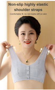 Female mother thin section cotton front open buckle underwear type bra without steel ring underwear