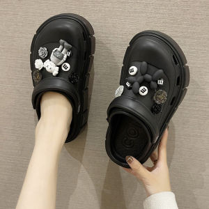 [Free Shipping] 2025 New DIY Thick-Soled Clogs Sandals Fashion Platform EVA Garden Shoes Outdoor WomenS Slippers