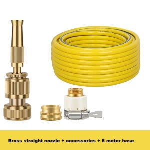 High Pressure Garden Hose Adjustable Solid Brass Hose with Hose Quick Connector for Garden Watering And Car Washing