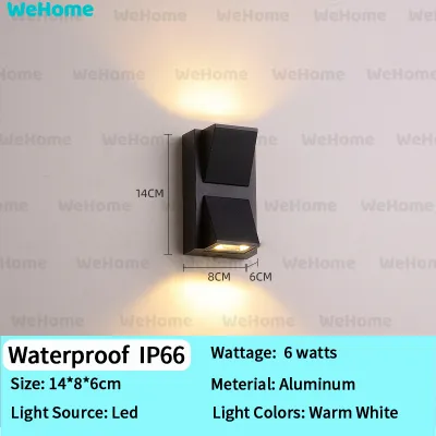 WeHome LED Wall Light Outdoor Waterproof 3000K Nordic Modern Indoor Outdoor Lamp for Balcony Garden Bedroom