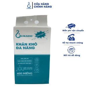 Khăn khô đa năng Likado 100% cotton 400  tờ kích thước 15*20cm