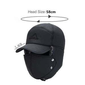 3 In 1 Thicken Warm Windproof Hat Full Coverage With Flaps For Extreme Cold Weather
