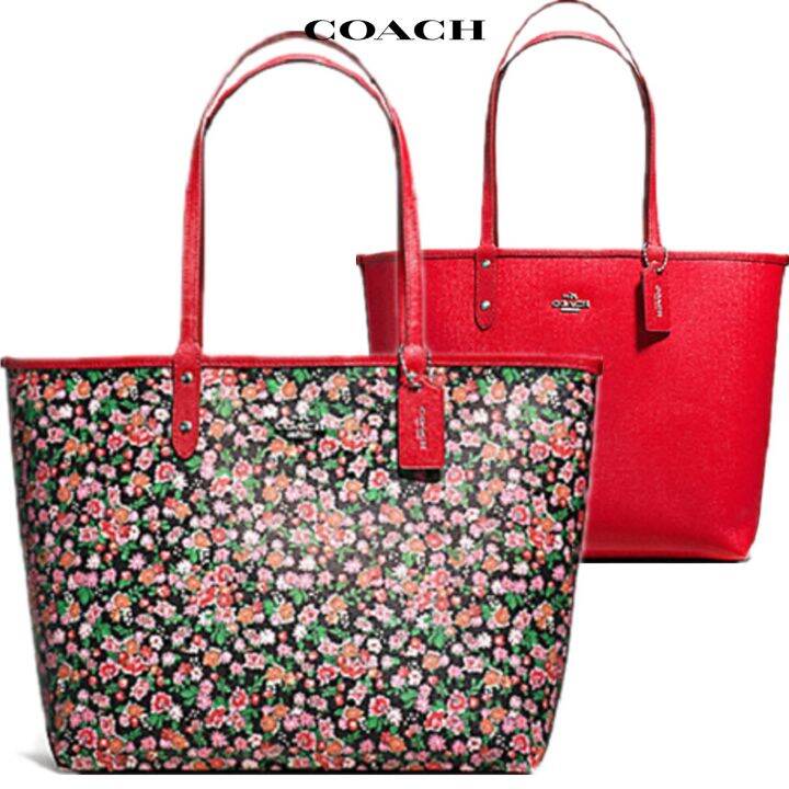 Coach reversible floral tote sale