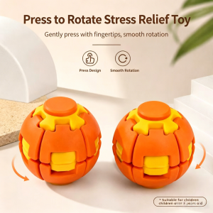 3D Printed Stress-relief gyro compression spinning ball  Movable Fidget Spinner Stress Relief Vent Toy Fidget Spinner Fingertip Toys Desktop Party Favors Aitemay