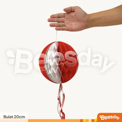 Dekorasi Lampion Kertas 17an Merah Putih Bulat Bintang Hati | Hiasan Kemerdekaan RI Indoor