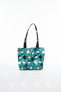 Bayar Di Tempat Tas Jinjing Wanita Terbaru Kekinian Kanvas Tebal - Motif Kucing Tosca