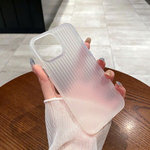 CrashStar นิ่มสีประกายหิมะลูกฟูกแนวตั้งลายทางโปร่งใส TPU กันกระแทกเคสโทรศัพท์สำหรับ iPhone 15 14 13 12 Pro Max 11สีทึบง่ายเคสโทรศัพท์แบบใสขายดีเปลือกที่คลุมโปร่งแสงด้านเป็นมิตรกับผิว