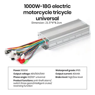 Electric Bicycle Brushless DC Motor Controller 350W 500W 800W 1000W 1500W48/60/64V universal