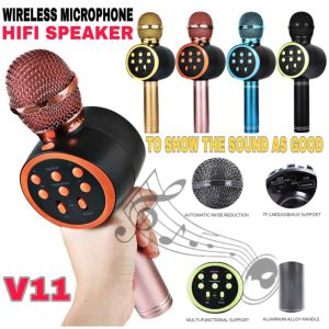 ERRLY Mic Karaoke V11 Microphone Bluetooth Mikrofon Wireless HIFI SPEAKER