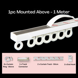 1M Curtain Track Punch Free Paste Self-Adhesive Slide Rail No Need To Punch Holes Convenient Curtain Hook