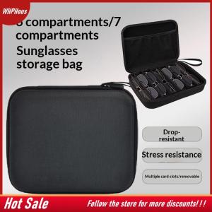 【COD】🔥🔥🔥 6 7 Compartment Adjustable Glasses Storage Box Portable Glasses Organizer And Travel Storage Rack Multifunction Storage Box