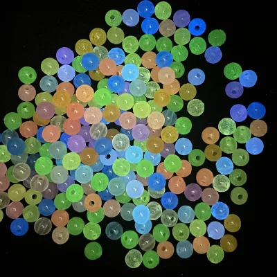 6/8/10/12mm Mix Color Glow In The Dark Loose Beads For Woman Men Luminous Locket Necklace DIY Jewelry Making Acrylic Beads