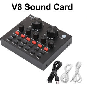 JT V8 Sound Card Sound Effects Board with Audio Mixer for Streaming with Voice Changer Good Quality
