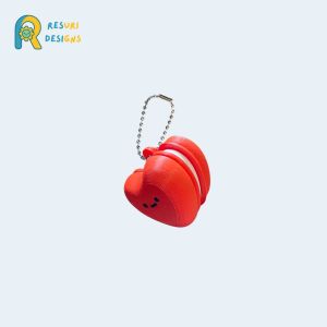 Resuri Designs Macaron Heart Shaped Fidget Clicker Keychain