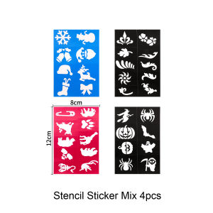 SG Stock 8/15 Color Set Water Based Face & Body Painting Kit Stencil Non Toxic Make Up Set Brushes Set BODY ART Halloween Party Christmas Party Cosplay