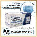 Masker Medis 3ply Earloop Face Mask Isi 50pcs Masker Kesehatan. 