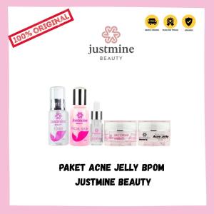JUSTMINE BEAUTY SKINCARE ORIGINAL - PAKET NIGHT GLOW/REMOVE SPOT/ACNE JELLY/ACNE MORE BAYAR DI TEMPAT FREE GIFT BPOM DAN HALAL 100% PRODUK ORIGINAL